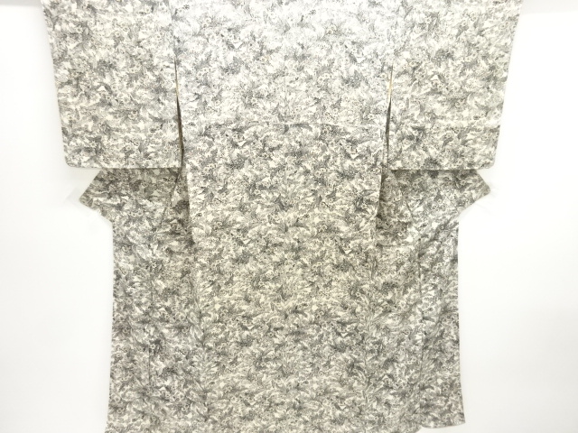 JAPANESE KIMONO / ANTIQUE KIMONO / SILK / KINSHA / FLORAL PLANTS